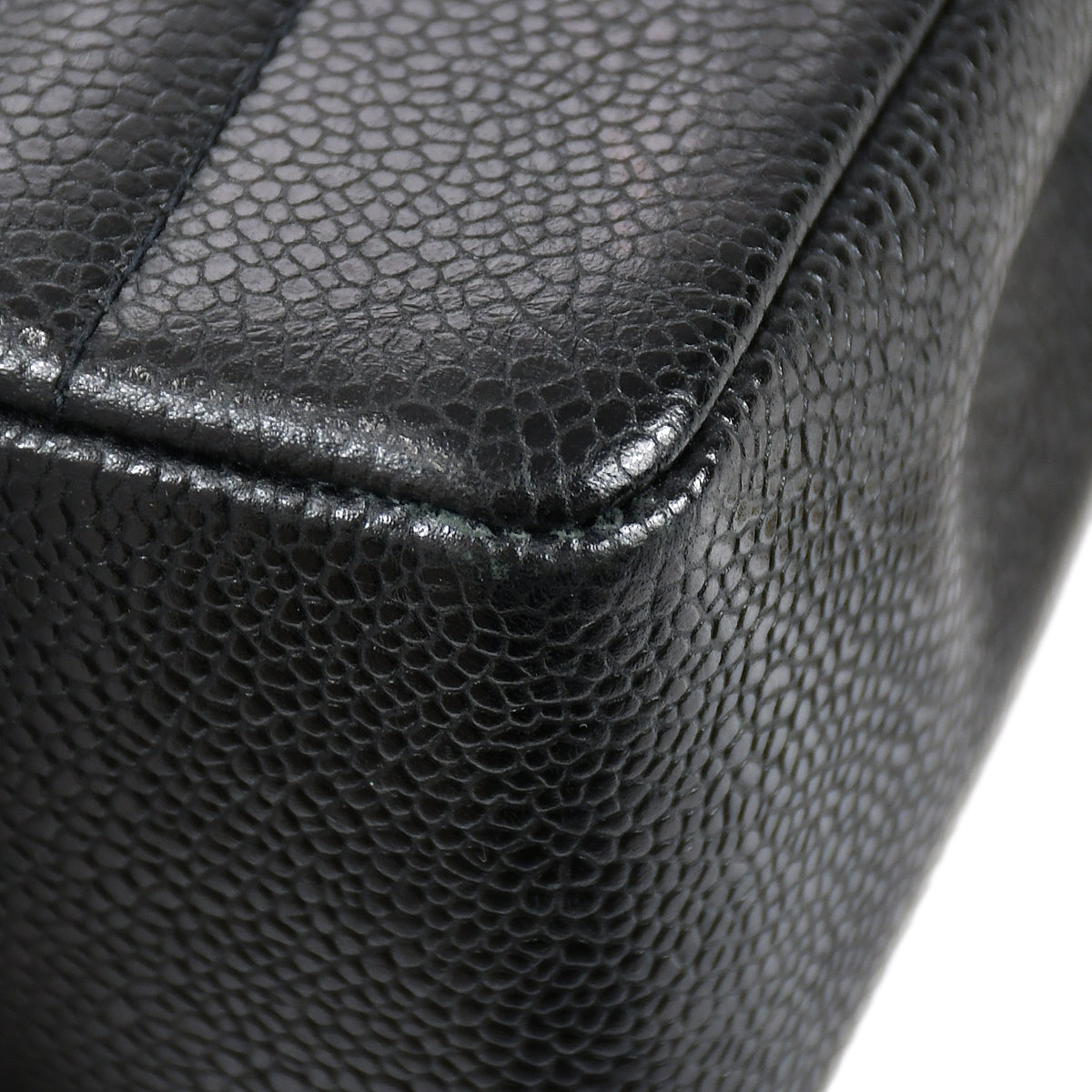 Chanel 1991-1994 Black Caviar Medium Vertical Stitch Classic Single Flap Bag