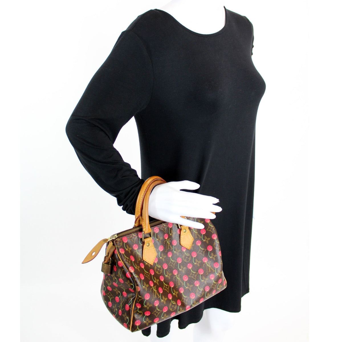 Speedy 25 Cerises Monogram