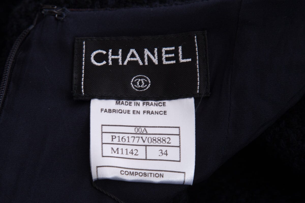 Chanel Fall 2000 Navy Wool Knee-length Skirt SZ 34