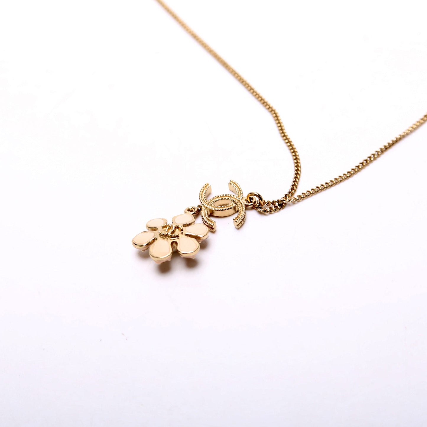 CC Flower Drop Pendant Necklace