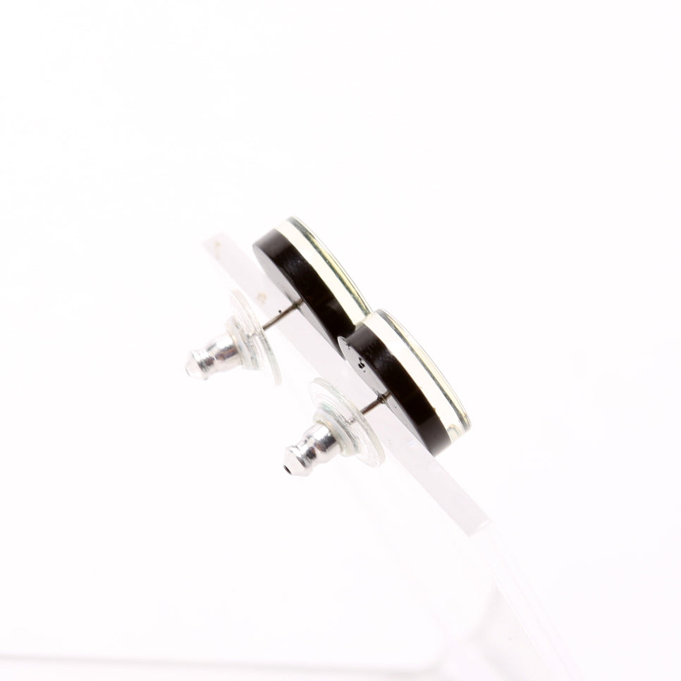 CC Rhinestone Resin Stud Small Earrings