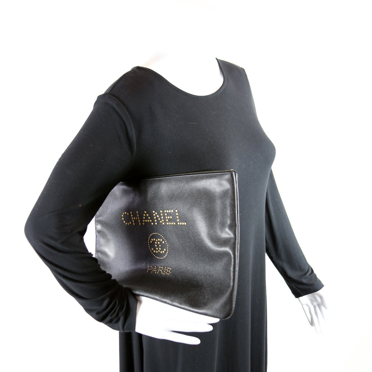 O Case Large Deauville Studded 28M Black