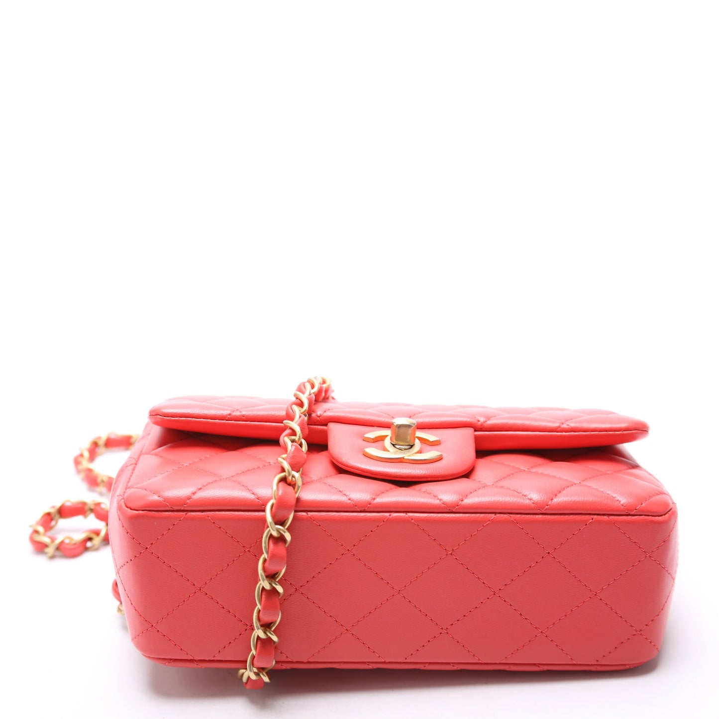 Chanel Classic Flap Mini Rectangle Lambskin 27M Orange