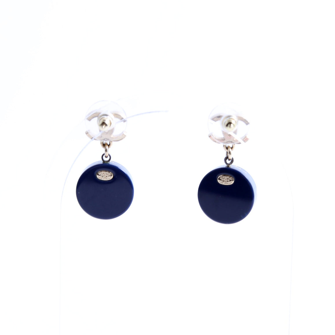 Chanel CC Sailing Drop Earrings Navy/Gold