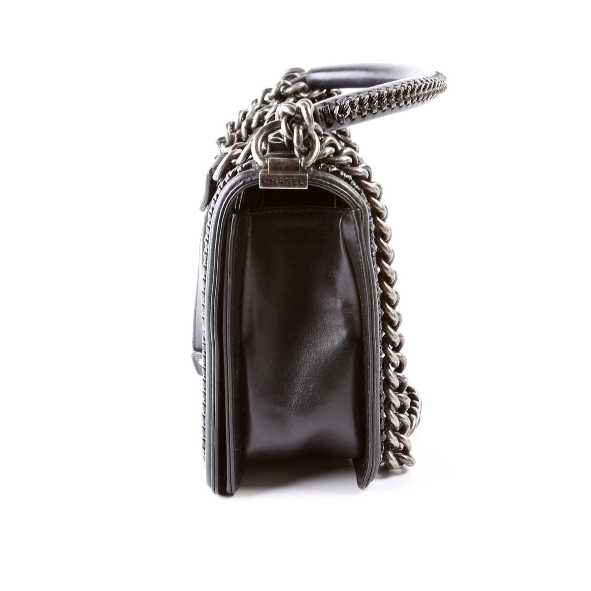 Chanel Boy Flap Medium Old Top Handle 21M Black