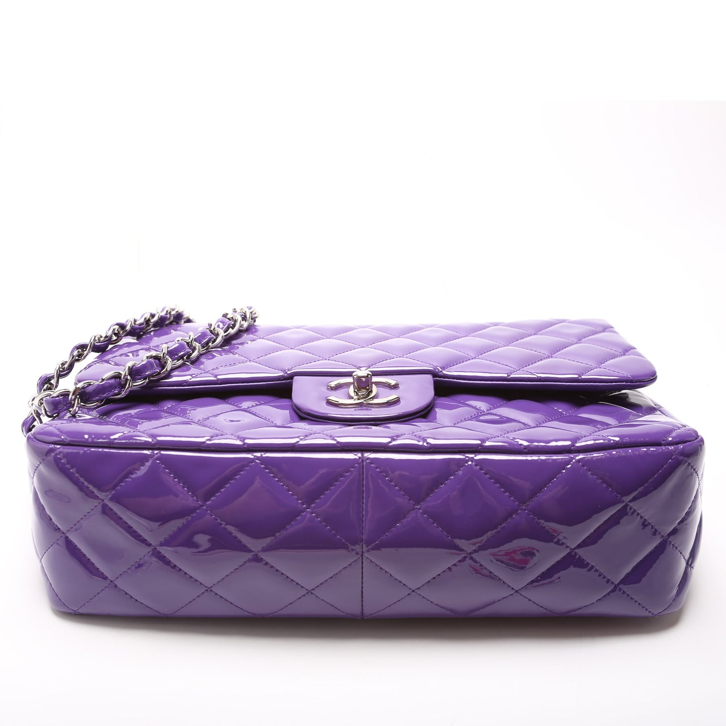 Chanel Classic Flap Jumbo Patent 21M Purple