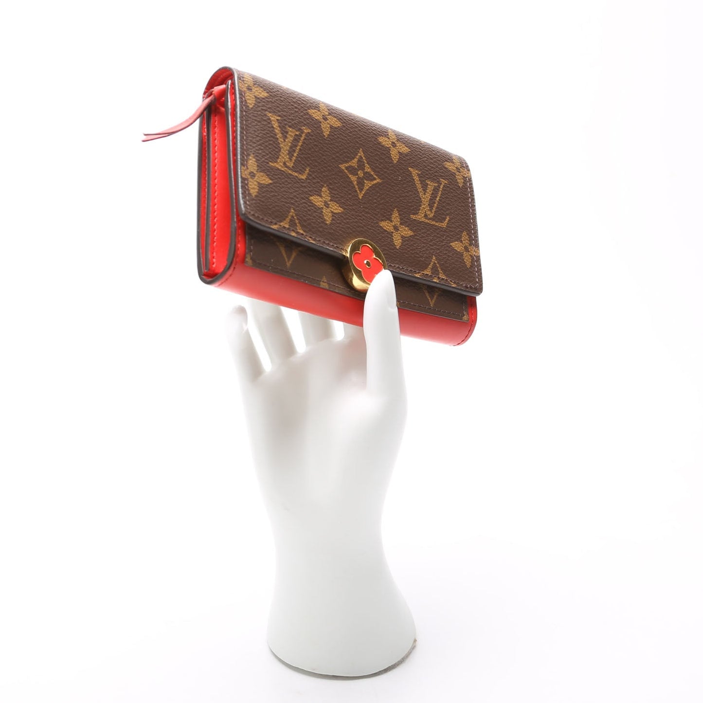 Louis-Vuitton Flore Compact Wallet Monogram Red