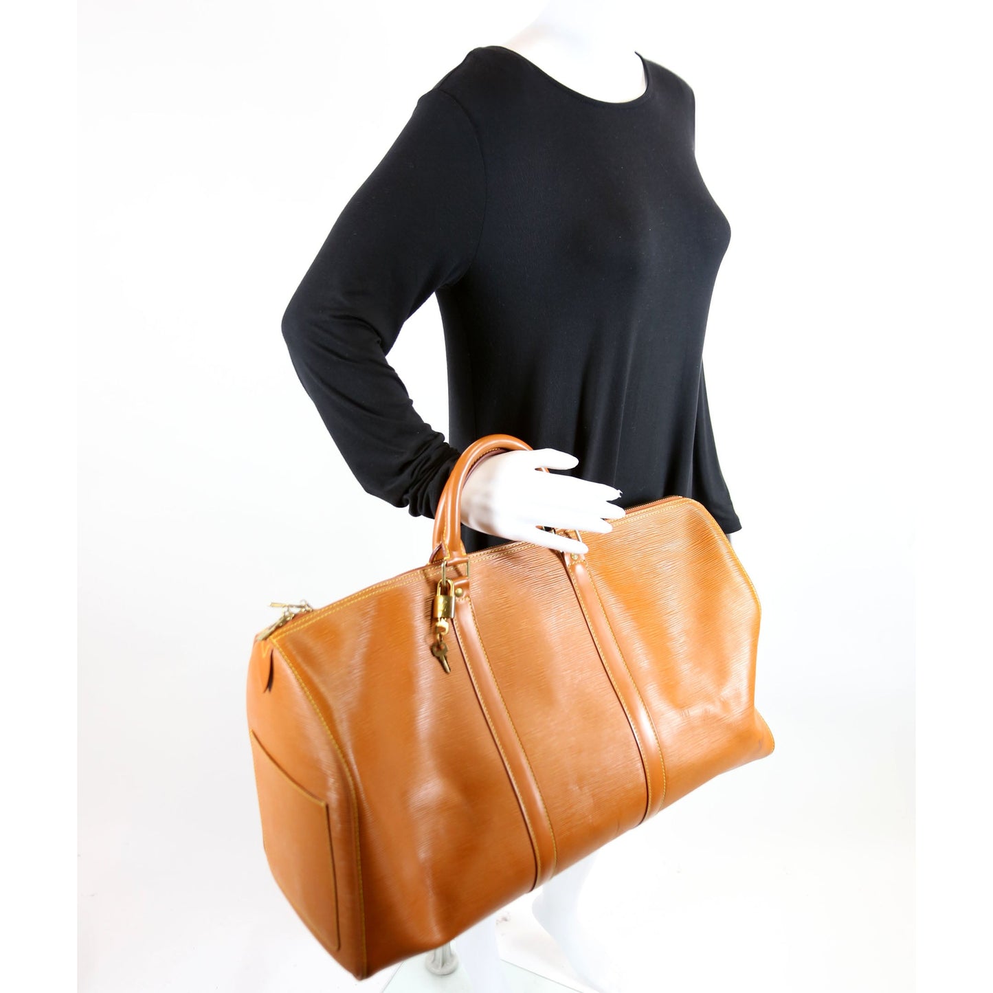 Louis-Vuitton Keepall Epi Cognac