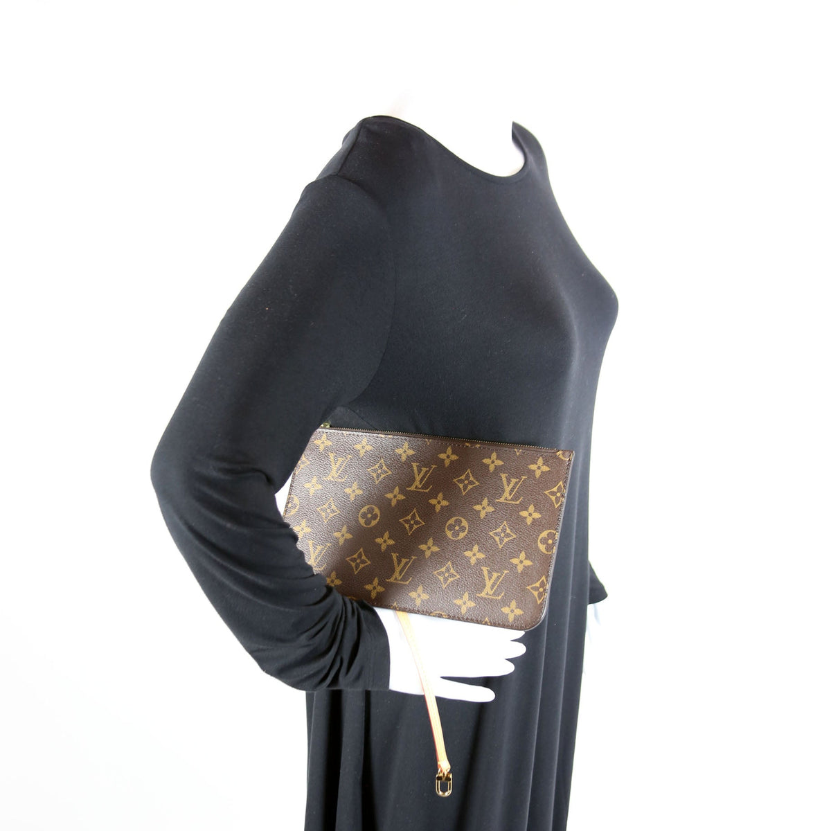 Louis-Vuitton Pochette Only Monogram Neverfull Beige