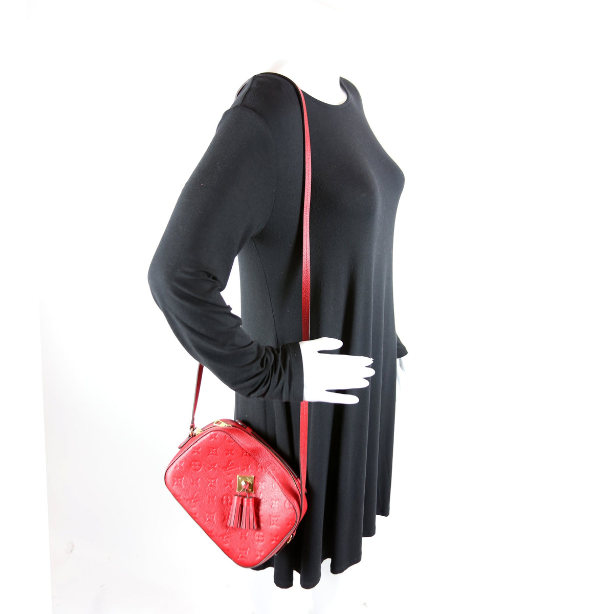 Louis-Vuitton Saintonge Empreinte Red
