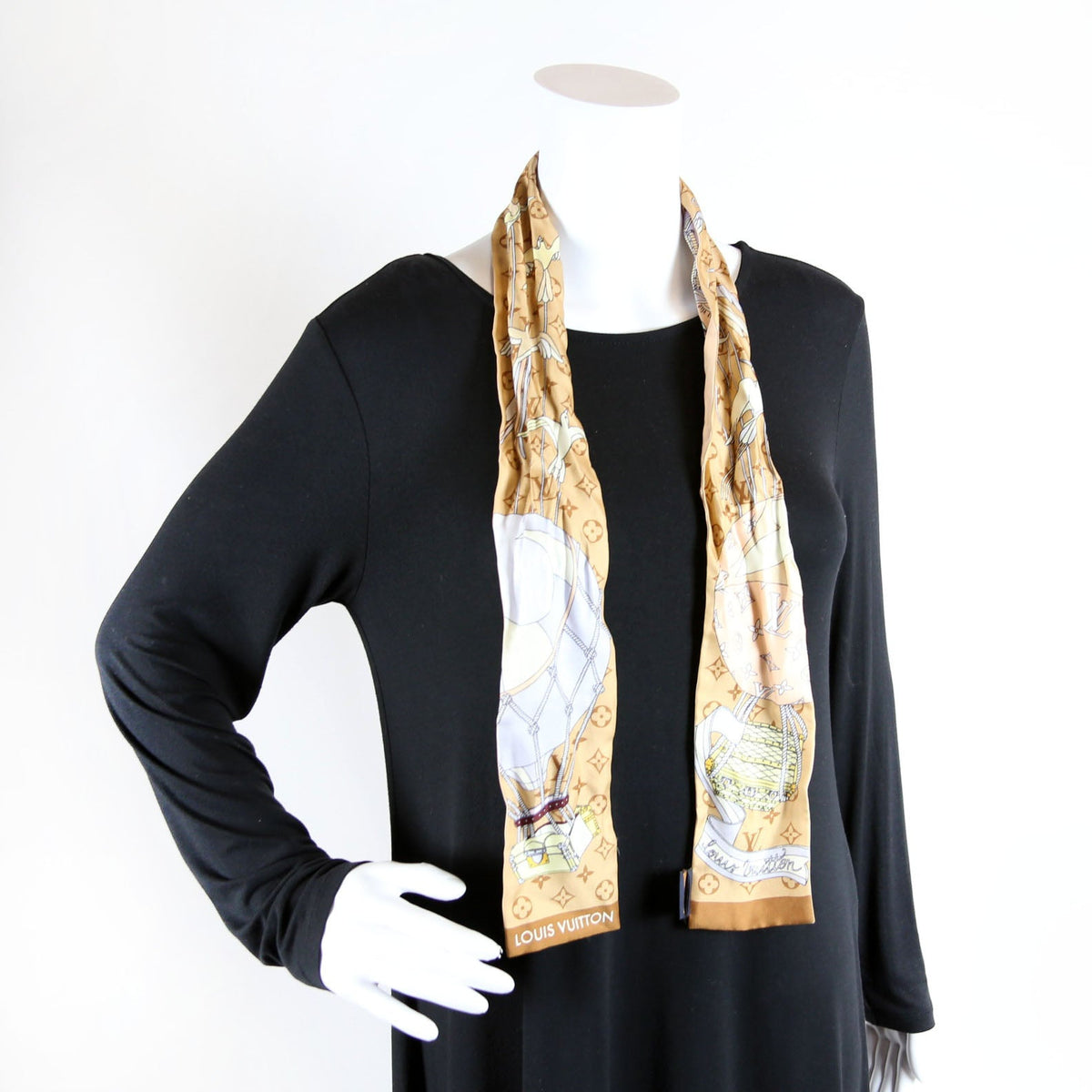 Louis-Vuitton Journey Bandeau Silk Scarf Brown/Multicolor