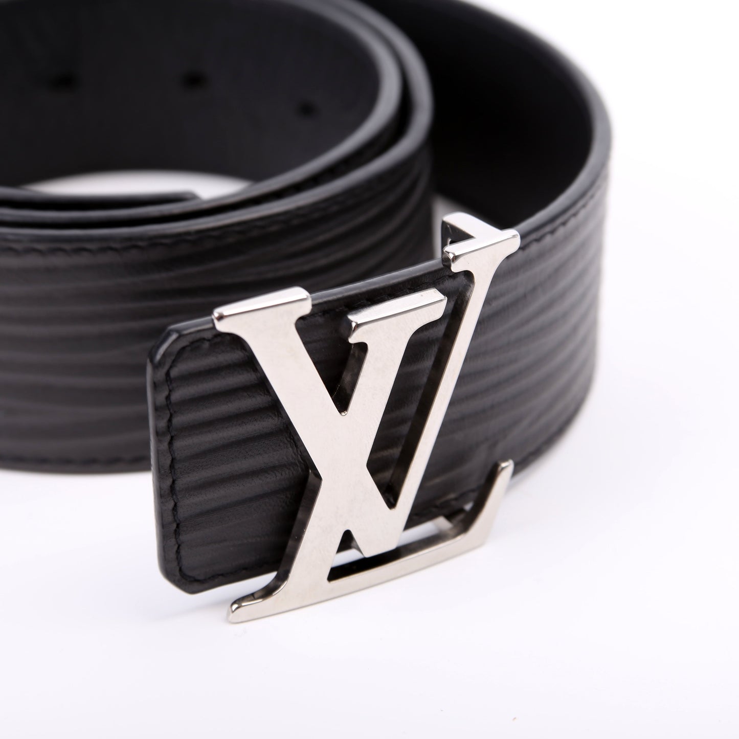 Louis-Vuitton LV Initiales MM Epi/Shadow Monogram Belt Size / Black
