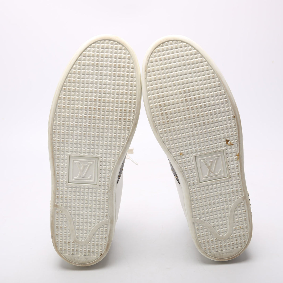 Louis-Vuitton Frontrow Calfskin/Monogram Sneakers Size White