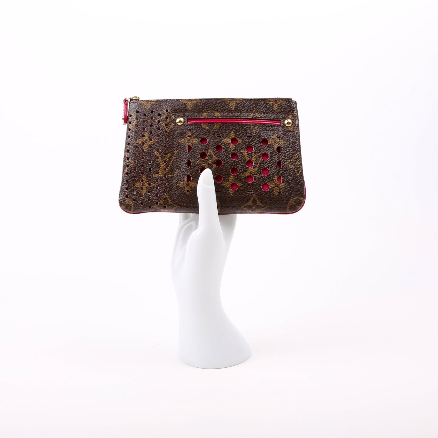 Louis-Vuitton Pochette Plat Monogram Perforated Pink