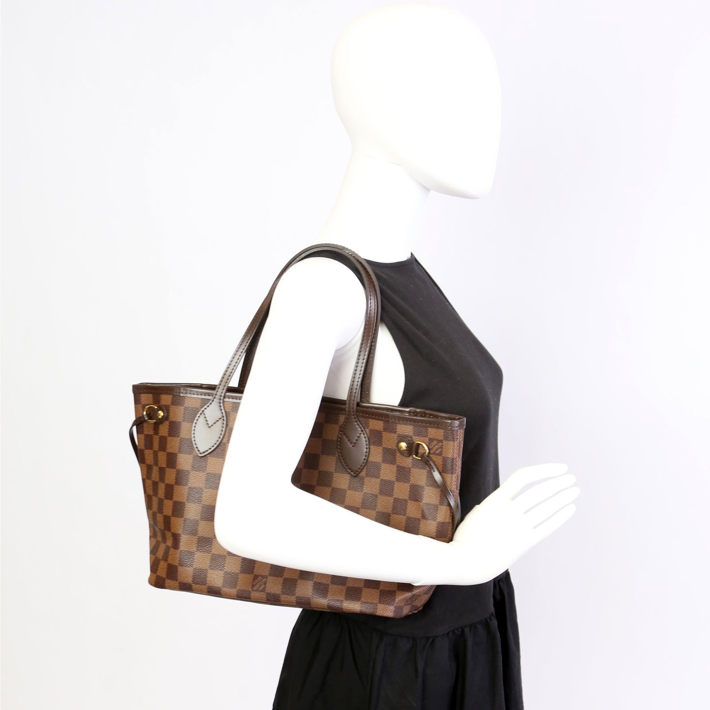 Louis-Vuitton Neverfull With Wallet PM Damier Ebene Red