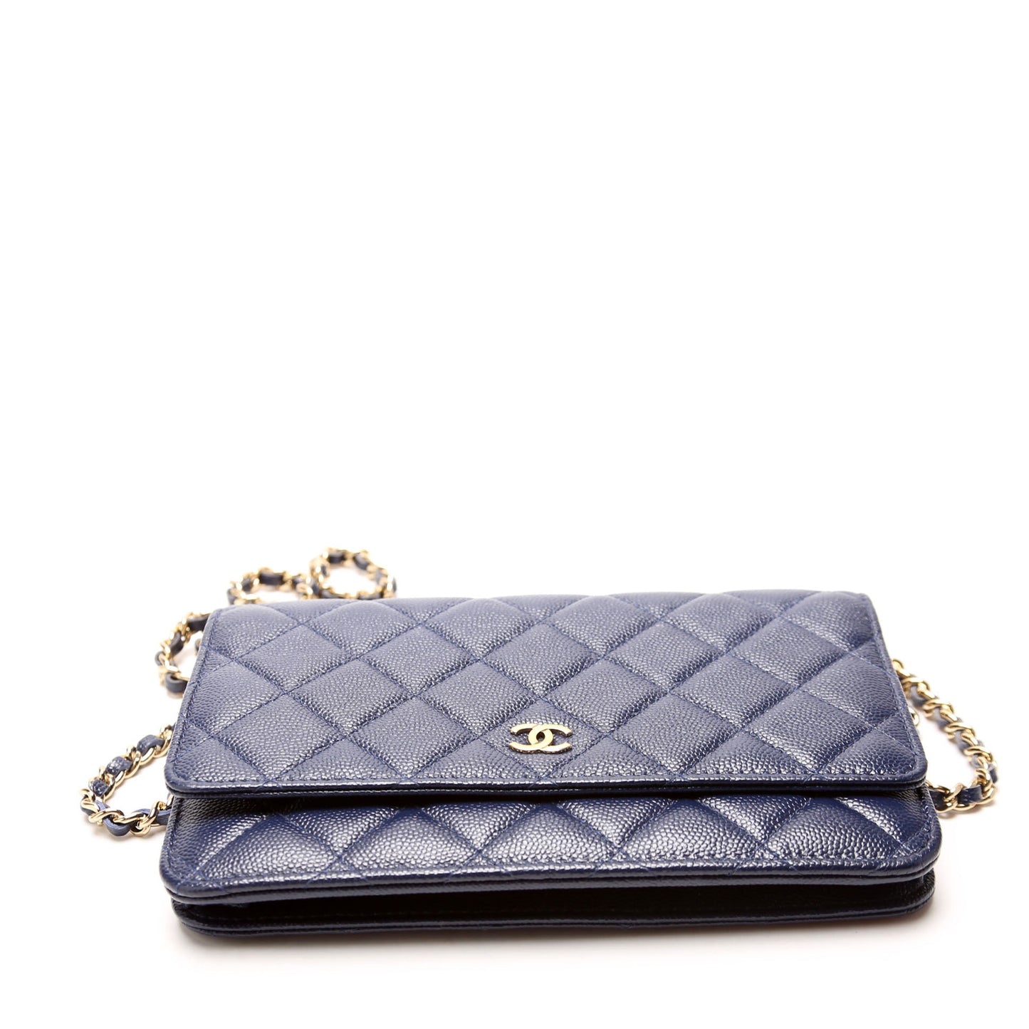Chanel Wallet On Chain Quilted Caviar Blue