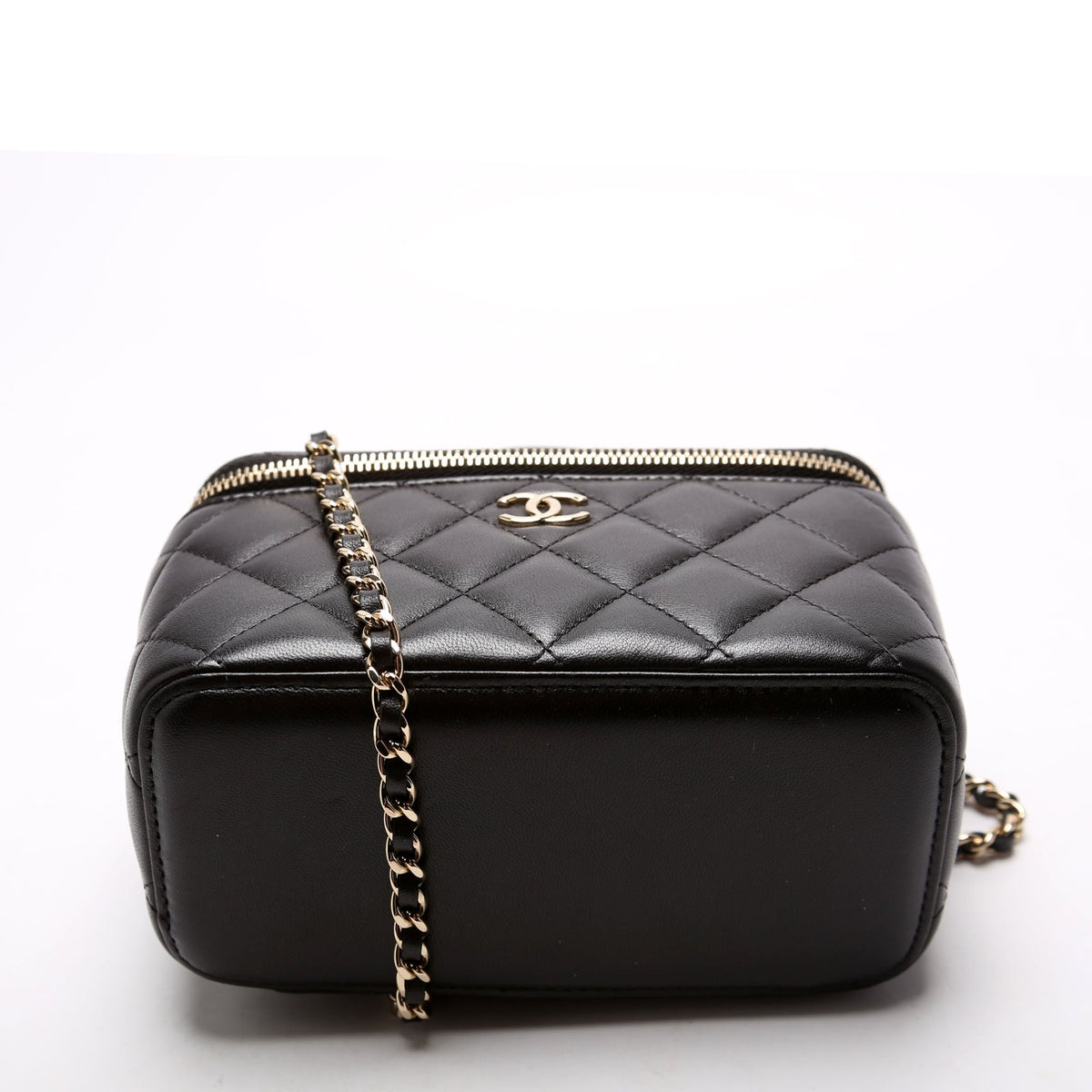 Chanel Vanity Case Top Handle Small Lambskin 31M Black