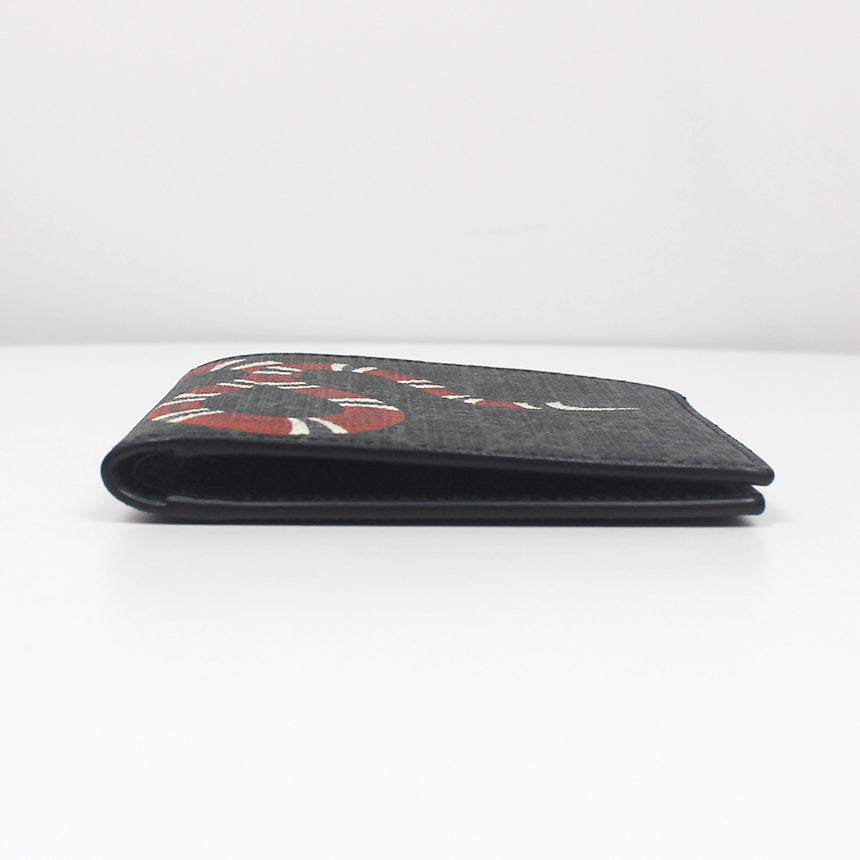 Gucci Kingsnake Print Bi-fold Wallet Black 451268 142909137