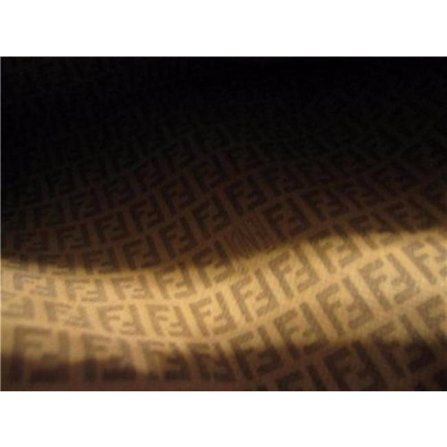 Fendi Canvasleather Cross Bodyshoulder Purse Yellow Zucchino Printbrown Leathercoated Canvas Shoulde