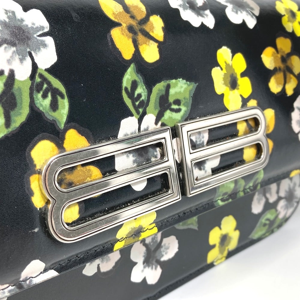 BALENCIAGA Shoulder Bag 674693 leather black GOSSIP gossip flower Women