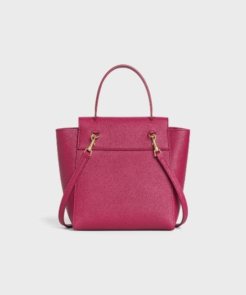 Celine Nano Belt Bag In Grained Calfskin Raspberry
