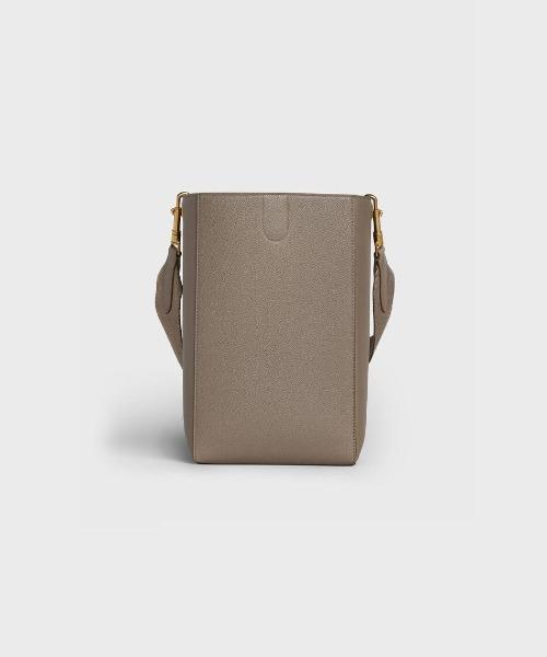 Celine Sangle Small Bucket Bag In Soft Grained Calfskin Taupe