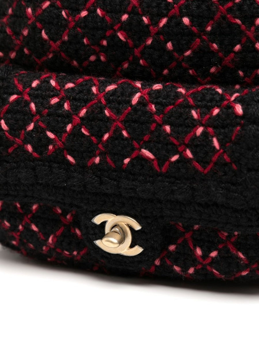 Diamond Quilted Tweed Backpack