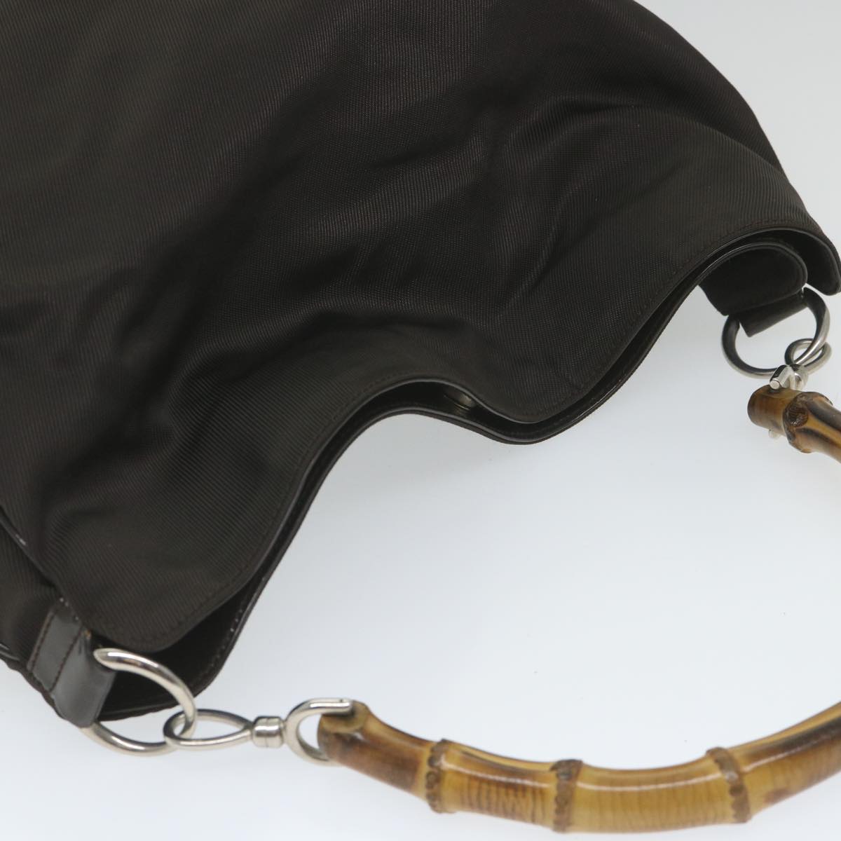 Gucci Bamboo Brown Canvas Shoulder Bag