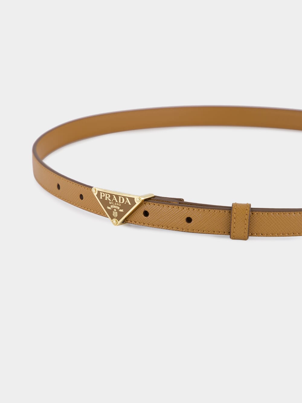 Caramel Saffiano Leather Belt