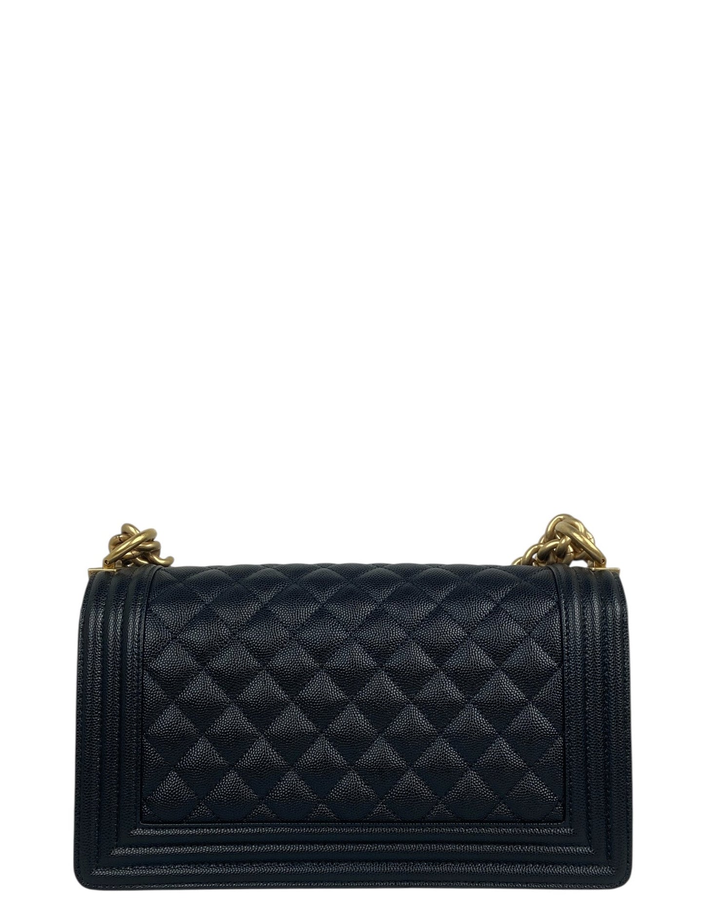 Chanel Black Caviar "Old" Medium Boy Bag