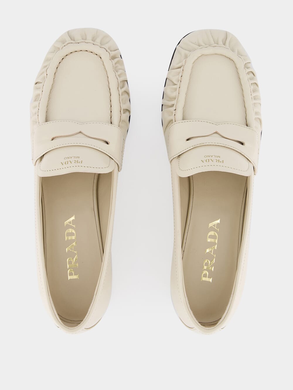Ivory Leather Loafers