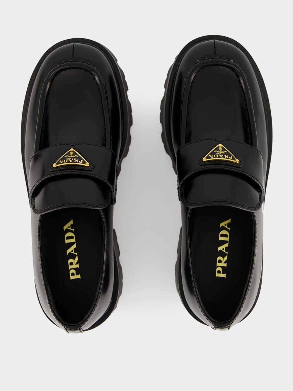 Black Brushed Leather Loafers