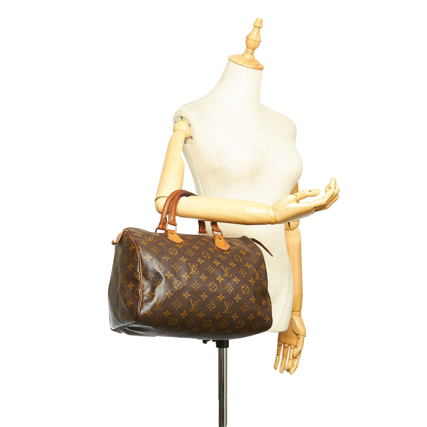 Louis-Vuitton Monogram Speedy 35 Brown