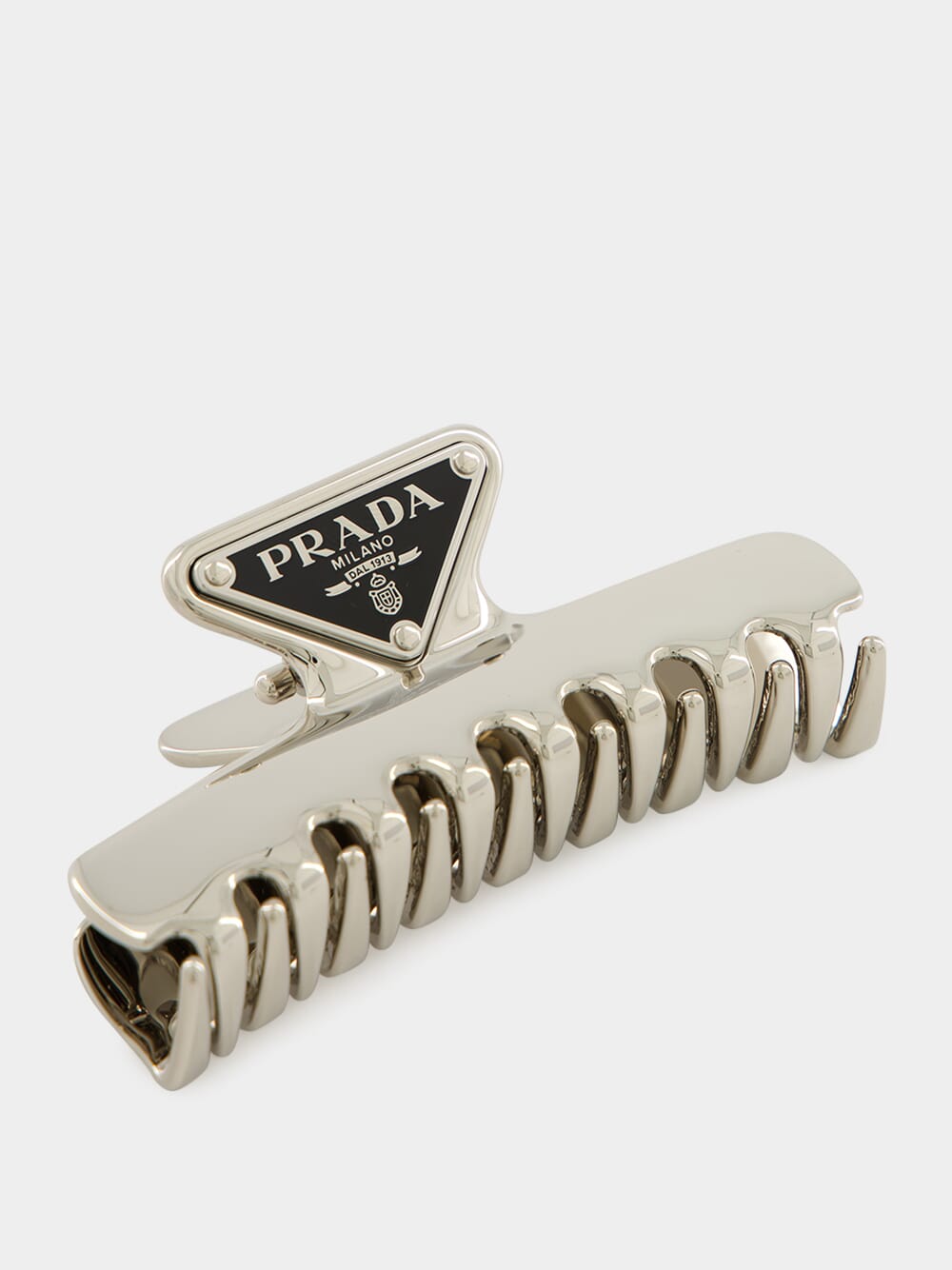 Steel Grey Triangle Logo Hair Clip