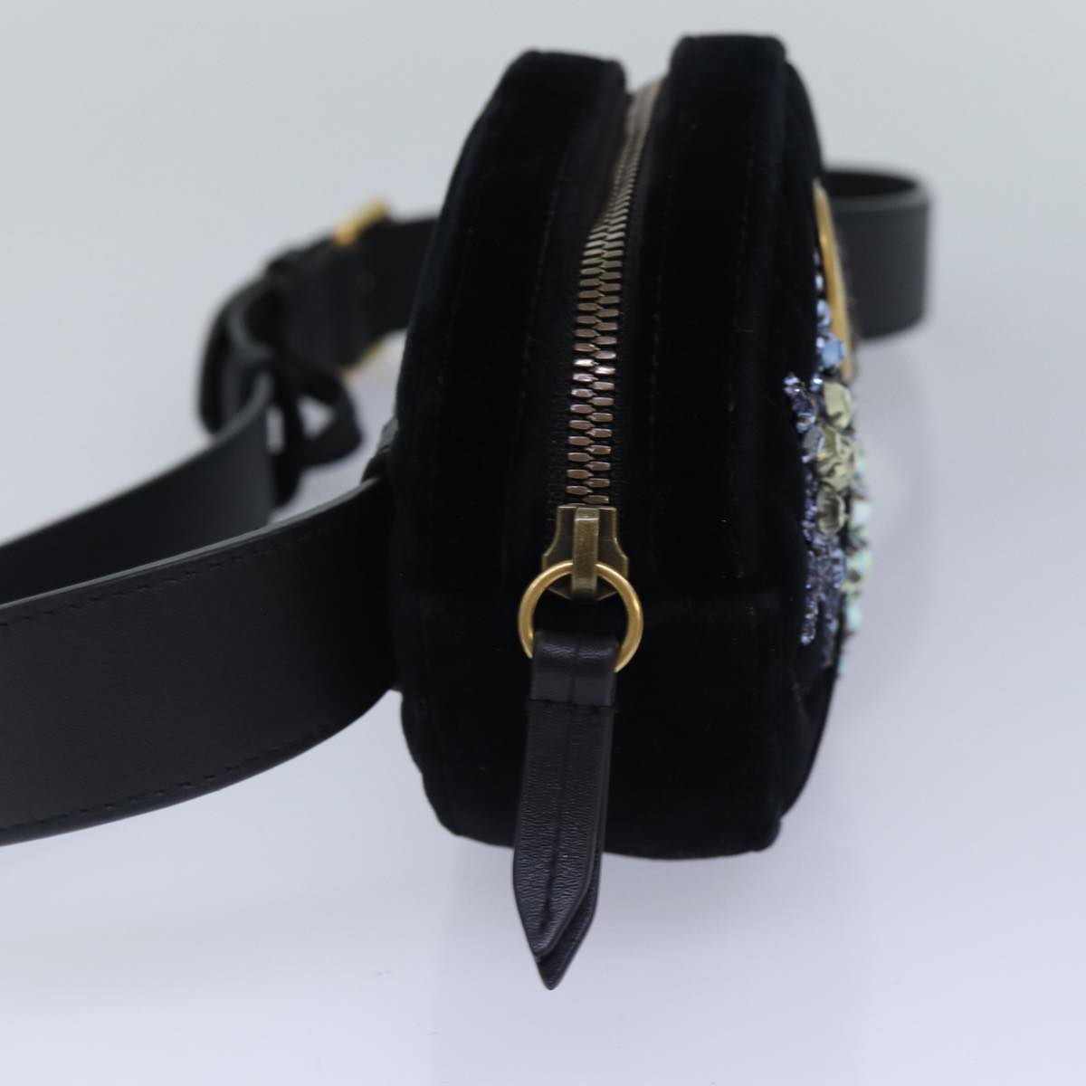 Gucci Gg Marmont Black Velvet Clutch Bag