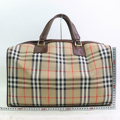 Indistinguishable Burbe**y Boston Bag Brown Canvas