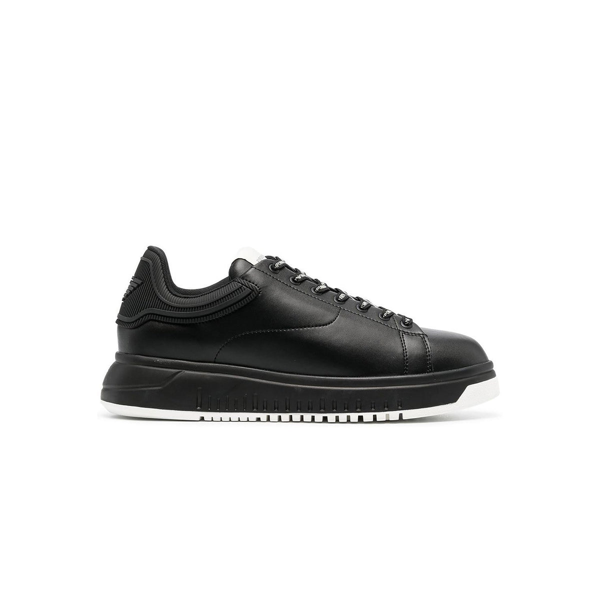 Leather Sneakers With Rubber Back Knurled Sole