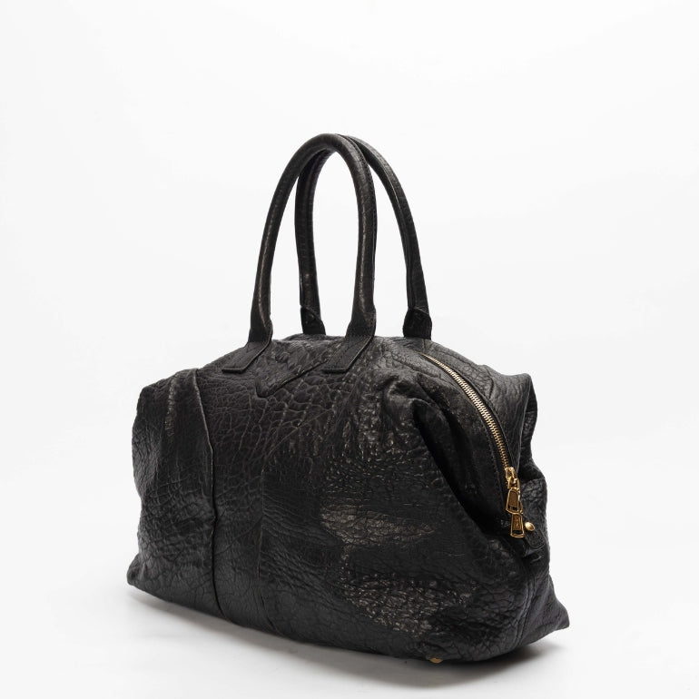 Yves Saint Laurent Black Leather Easy Y Boston Bag