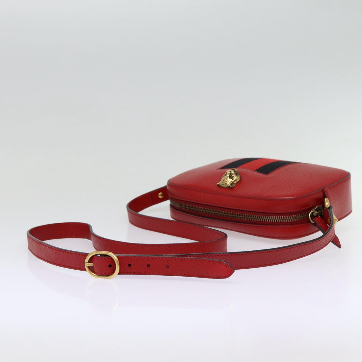 Gucci Animalier Red Leather Shoulder Bag