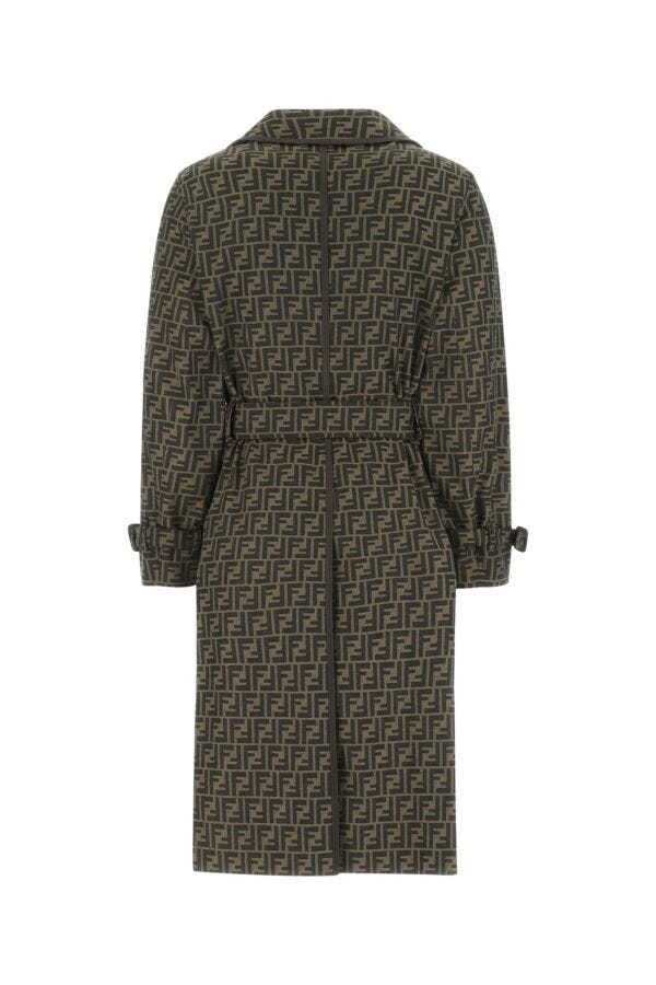 Fendi Man Embroidered Polyester Blend Trench Coat