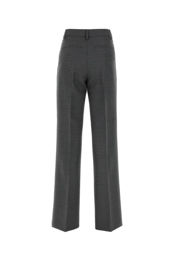Burberry Woman Dark Grey Wool Wide-Leg Pant