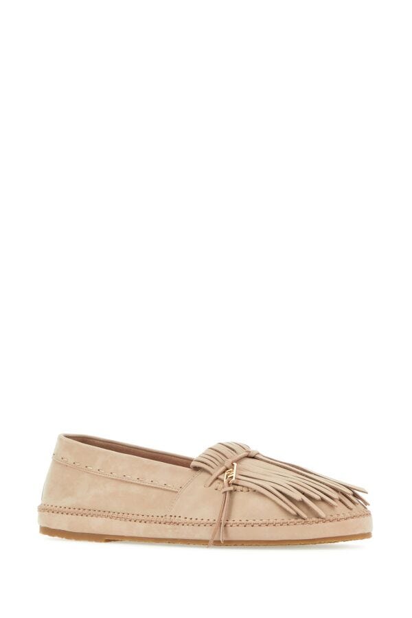 Fendi Man Sand Nubuck Fendi O Lock Loafers