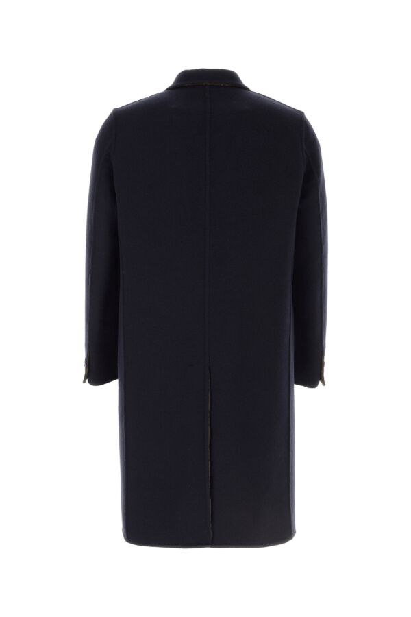Fendi Man Navy Blue Wool Blend Coat