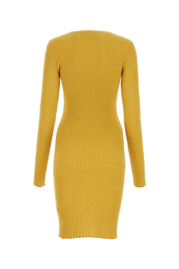 Burberry Woman Mustard Stretch Wool Blend Dress