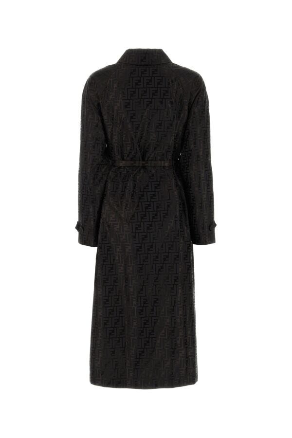 Fendi Woman Black Cotton Blend Trench Coat
