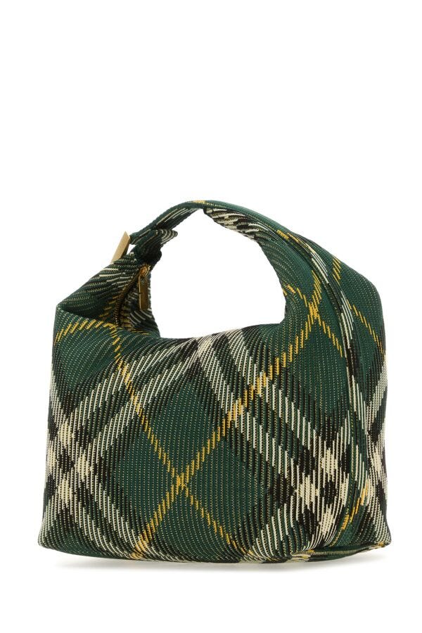 Burberry Woman Embroidered Nylon Medium Peg HandBag