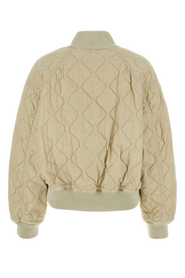 Burberry Woman Sand Nylon Bomber Jacket