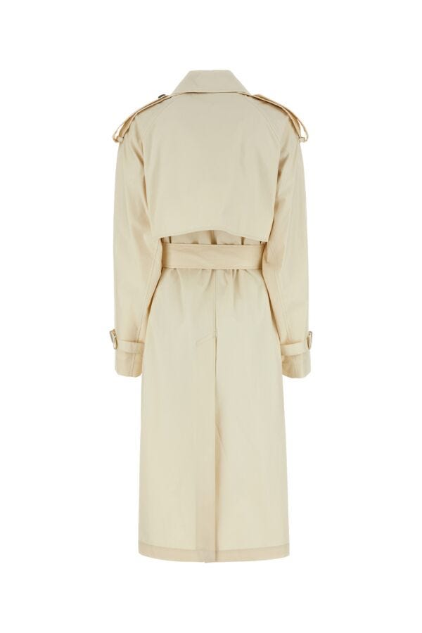 Burberry Woman Ivory Gabardine Trench Coat