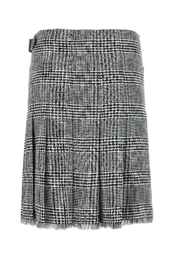 Burberry Woman Embroidered Houndstooth Skirt