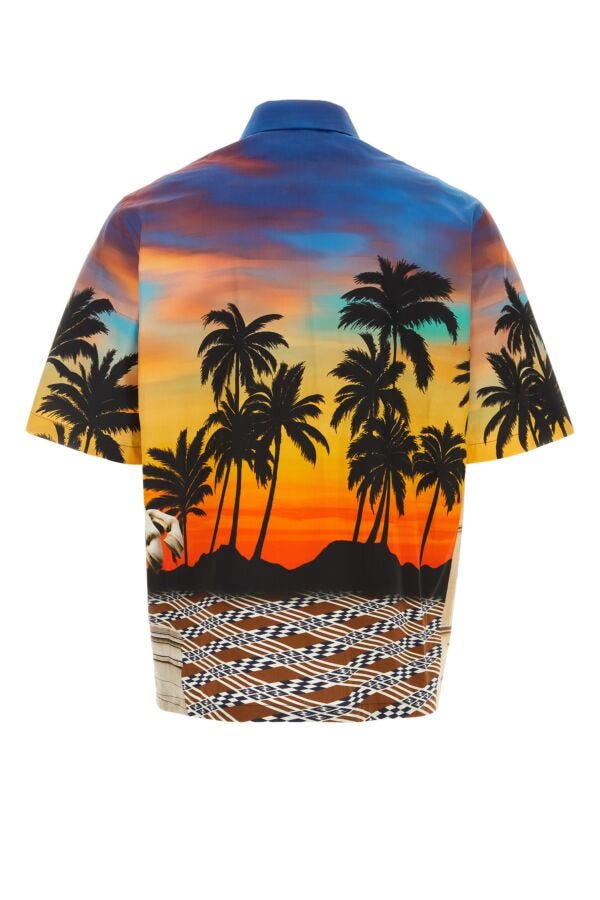 Fendi Man Printed Poplin Shirt